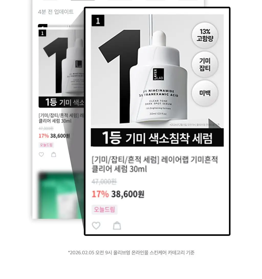 [기미잡티세럼] 레이어랩 기미흔적 클리어 세럼 30ml 상세페이지 4